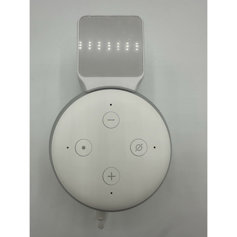 Amazon Echo Dot 3rd Gen Alexa Smart Speaker White w Outlet Wall Mount Tested